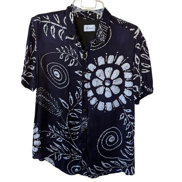 Kedara Other - Kedara fits Men‘s Large Navy Blue White Buttondown shirt abstract print
